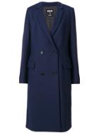 Msgm Double Breasted Coat - Blue
