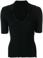 Jacquemus Side Slit Knitted Top - Black