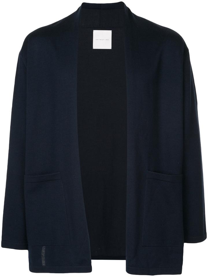 Estnation Open Front Knitted Cardigan - Blue