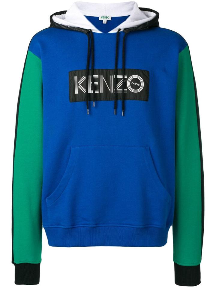Kenzo Logo Patch Hoodie - Blue