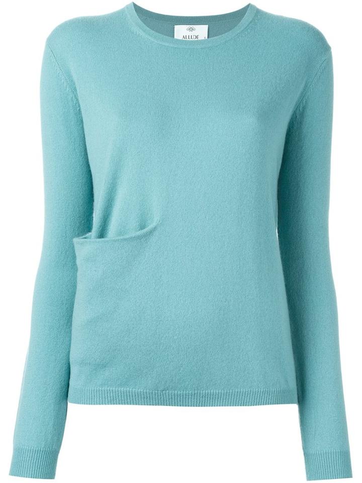Allude Side Pocket Jumper, Women's, Size: Large, Blue, Cashmere