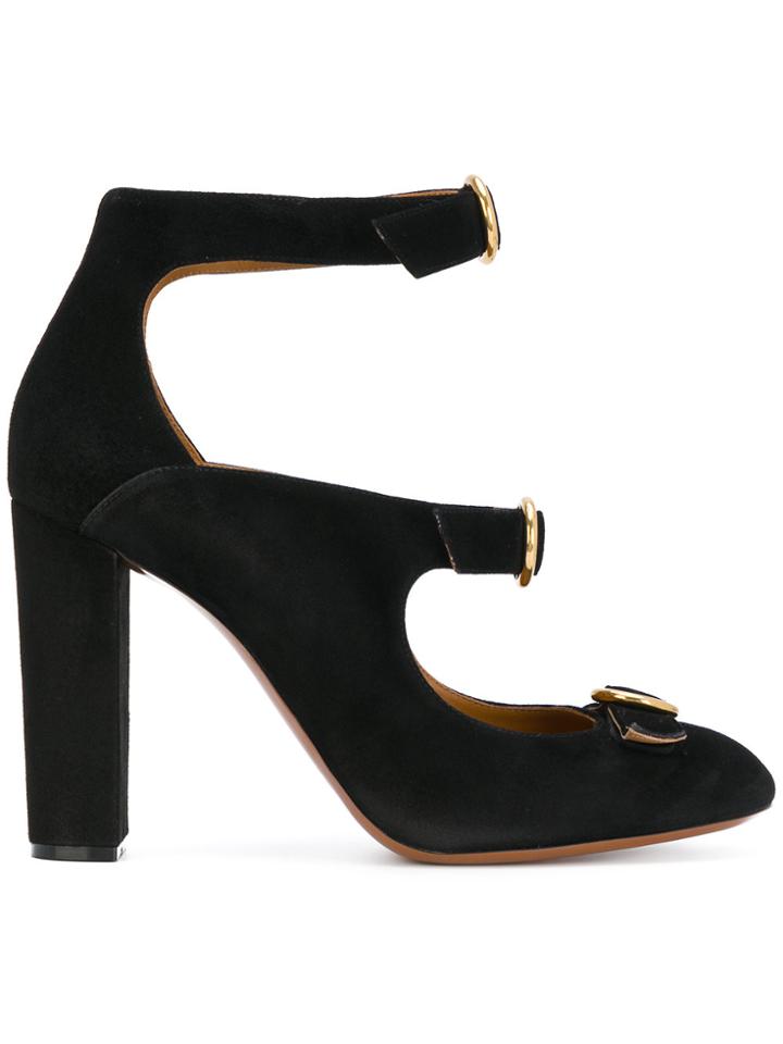Chloé Triple Buckle Mary-jane Pumps - Black