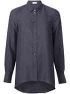 Brunello Cucinelli Curved Hem Shirt, Women's, Size: Small, Black, Silk