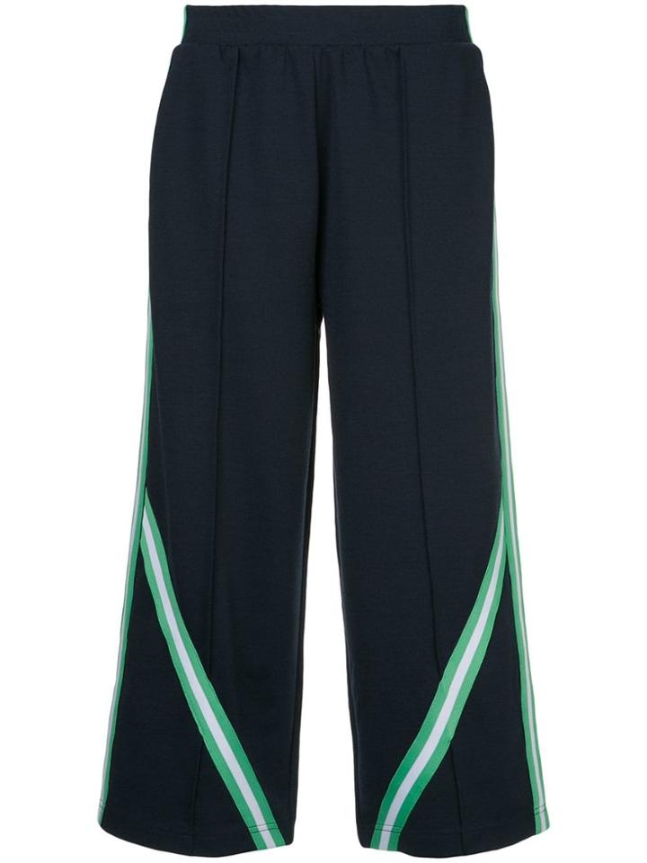 The Upside Stripe Detail Cropped Track Trousers - Blue