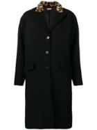 Miu Miu Faux-fur Collar Coat - Black