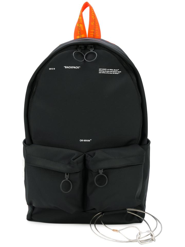 Off-white Tape Canvas Backpack - Black