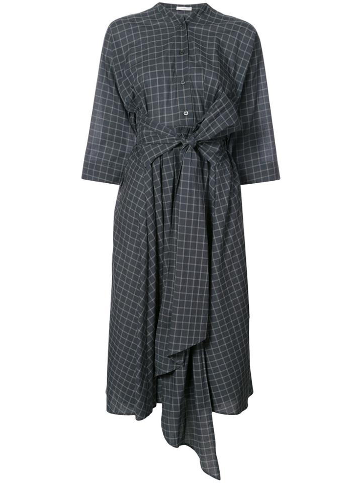 Tome Tie Waist Shirt Dress - Black