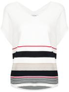 Guild Prime Colour-block Short-sleeve Sweater - White