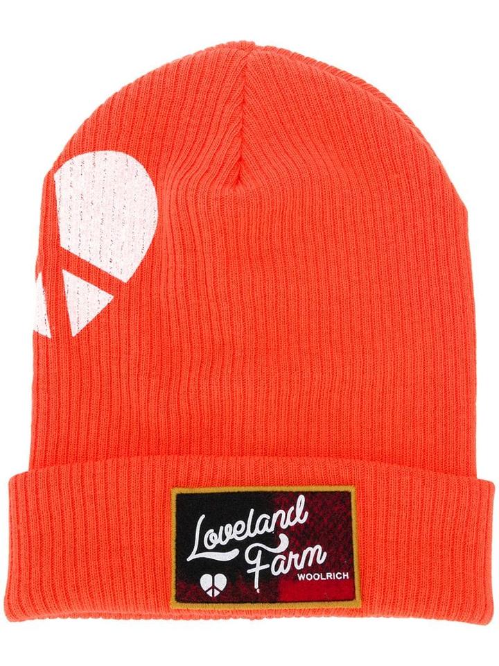 Woolrich Woolrich X Griffin Logo Patch Beanie - Yellow