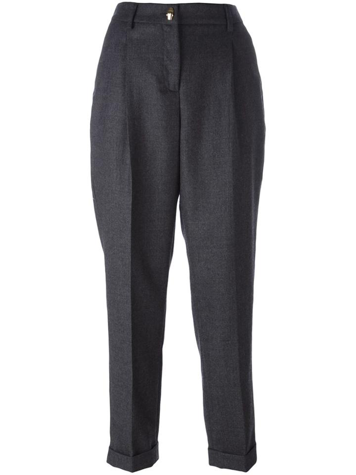 Cavalli Class Tailored Cropped Trousers - Grey