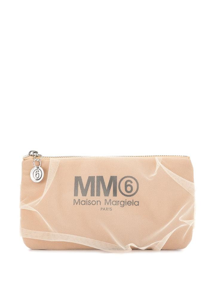 Mm6 Maison Margiela Logo Clutch Bag - Brown
