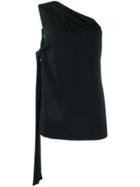 Rochas One Shoulder Tank Top - Black
