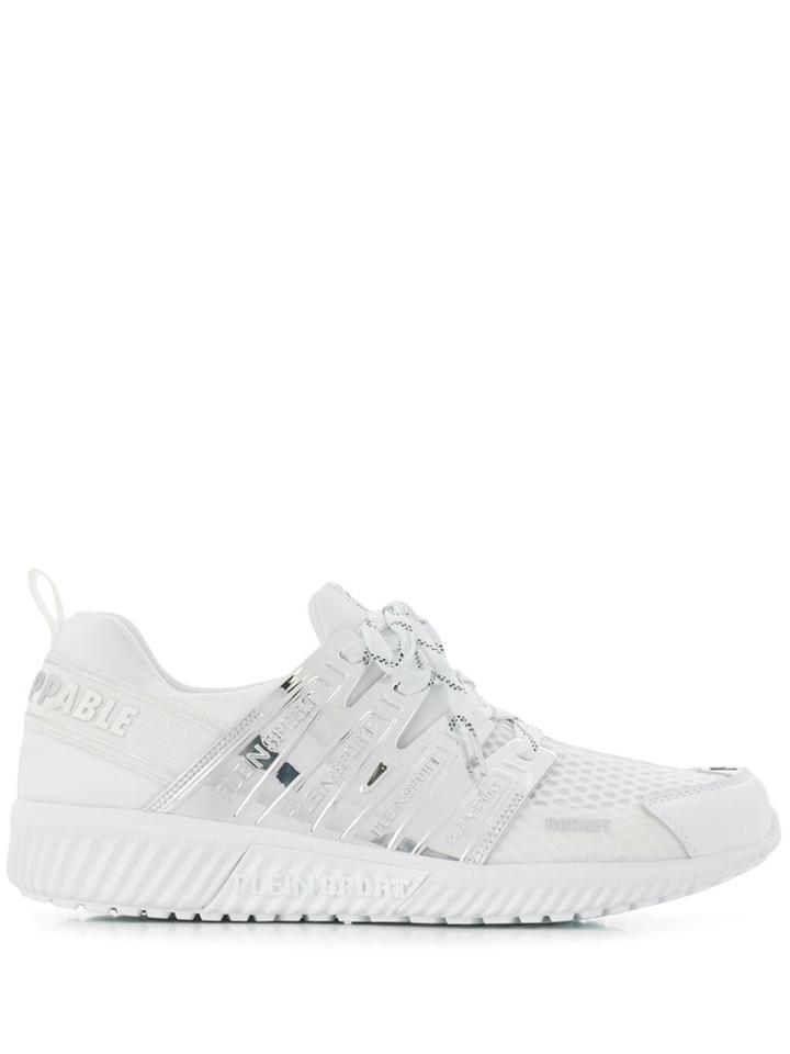 Plein Sport Mesh Panel Low Top Sneakers - White