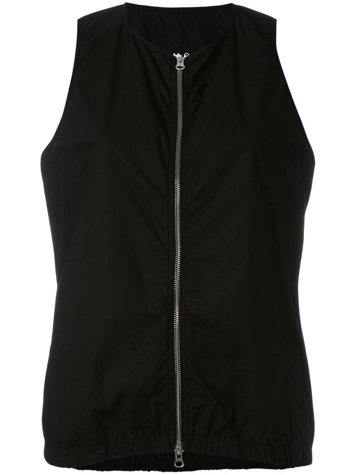 Labo Art Zip-up Lightweight Gilet, Women's, Size: 3, Black, Cotton