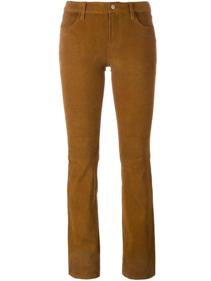 J Brand Bootcut Suede Trousers, Women's, Size: 30, Nude/neutrals, Lamb Skin