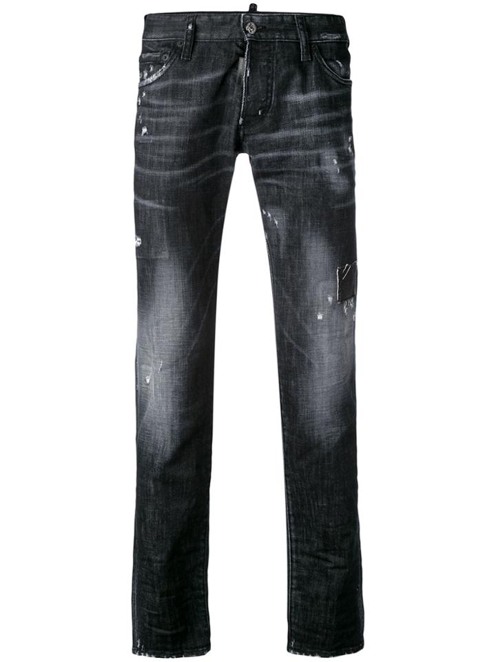 Dsquared2 Distressed Slim Jeans - Black