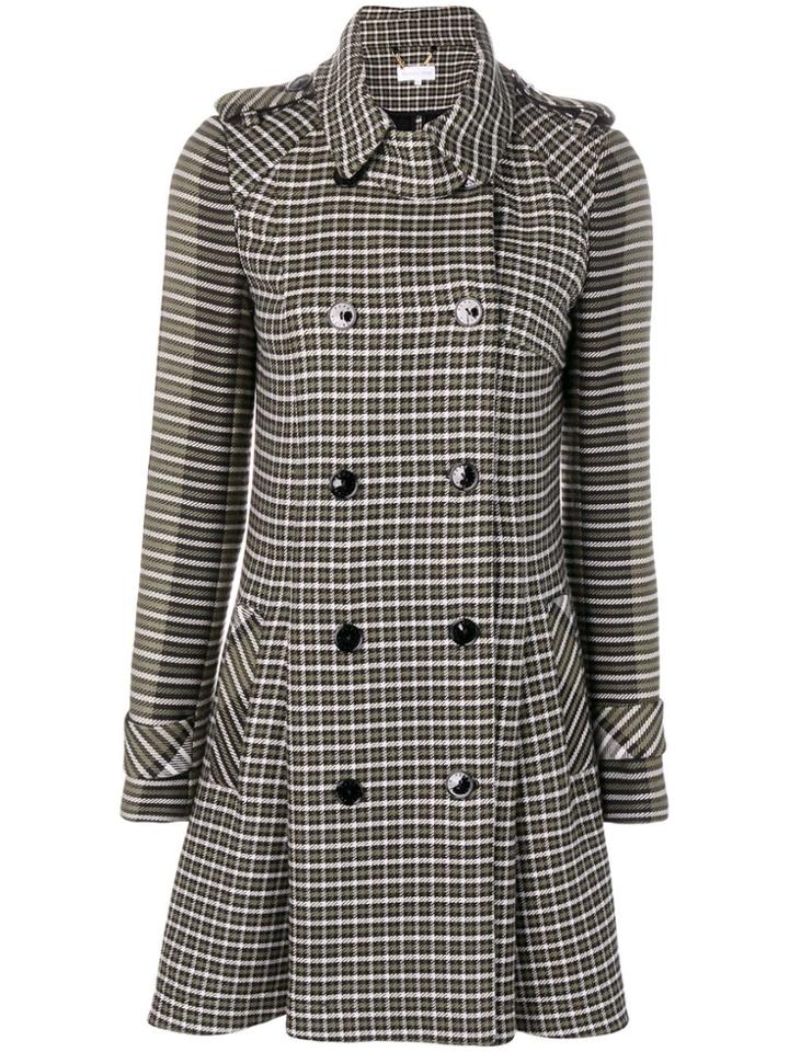 Patrizia Pepe Checked Trench Coat - Green