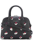 Marc Jacobs Embellished Tulip Print Bauletto Tote, Women's, Black, Leather/brass/glass