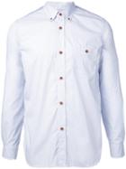 Junya Watanabe Comme Des Garçons Man Back Print Button-down Shirt, Men's, Size: Medium, Blue, Cotton/nylon/polyurethane