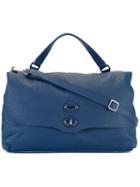 Zanellato Flap Shoulder Bag, Women's, Blue, Leather
