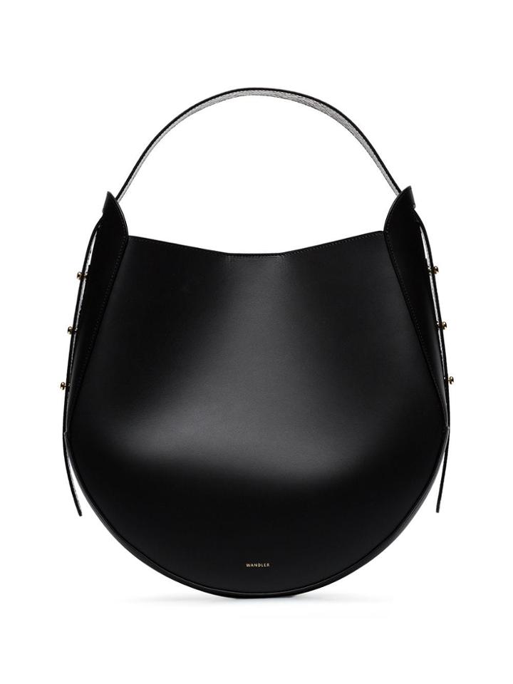 Wandler Black Corsa Python Strap Leather Tote Bag