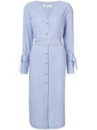 Sea Diagonal Placket Dress - Blue