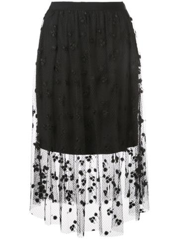 Natori Embroidered Skirt - Black