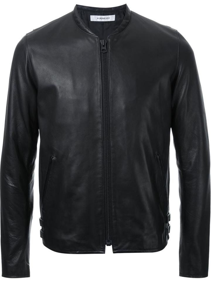 Hl Heddie Lovu Thin Collar Leather Jacket, Men's, Size: Medium, Black, Lamb Skin