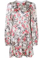 Ganni Floral Mini Dress - Neutrals