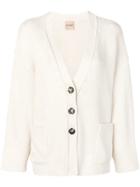 Nude V-neck Cardigan - White