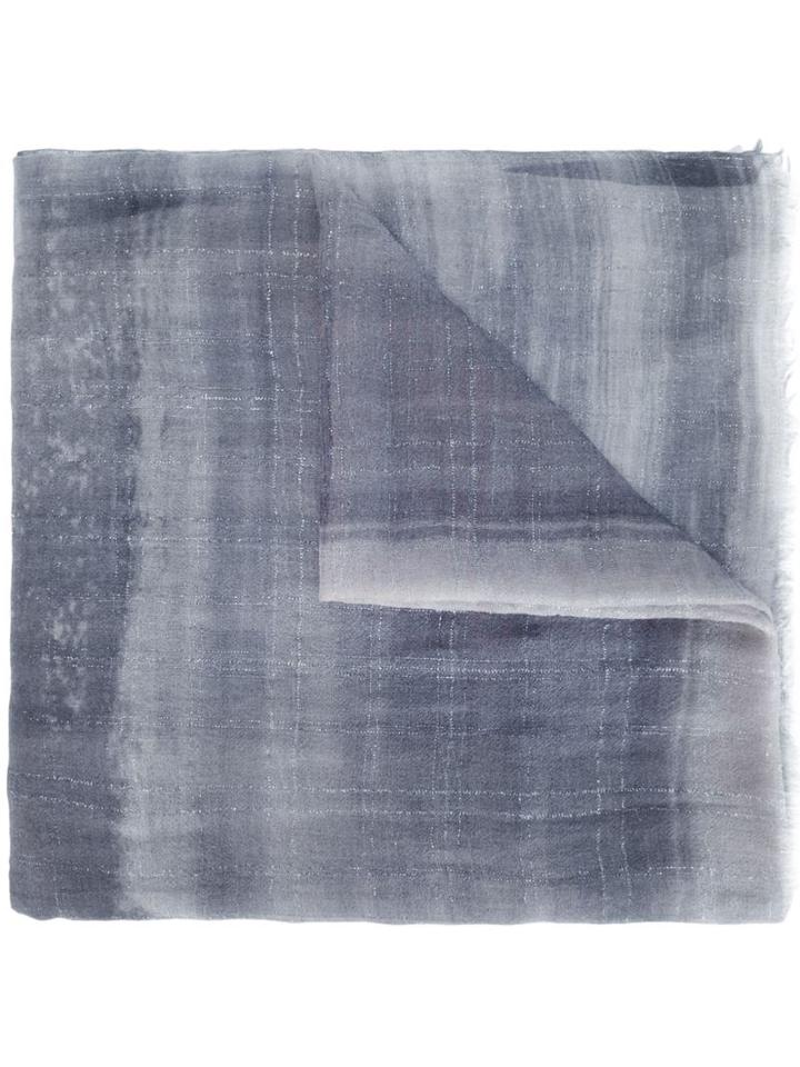 Brunello Cucinelli Tie Dye Scarf, Women's, Grey, Polyester/cupro/cashmere