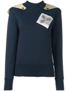 J.w.anderson Detachable Hood Patch Sweatshirt, Women's, Size: Medium, Blue, Cotton