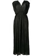 Mes Demoiselles V-neck Long Dress - Black