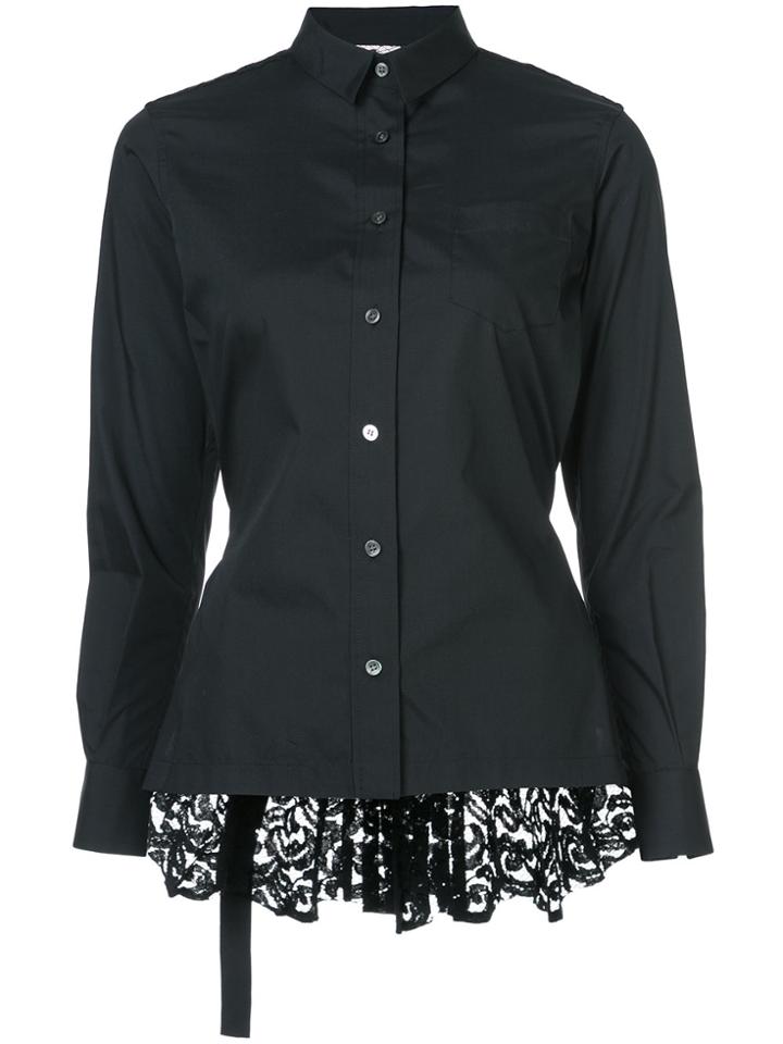 Sacai Lace Detail Shirt - Black