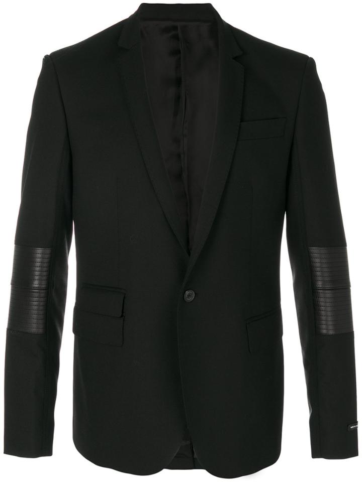 Les Hommes Panelled Blazer - Black