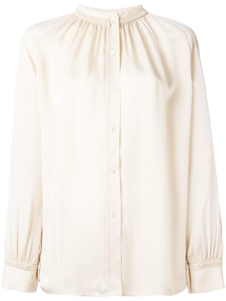 Vince Pleated Collar Blouse - Nude & Neutrals