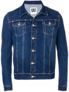 Les Hommes Urban Denim Panelled Shirt Jacket - Blue