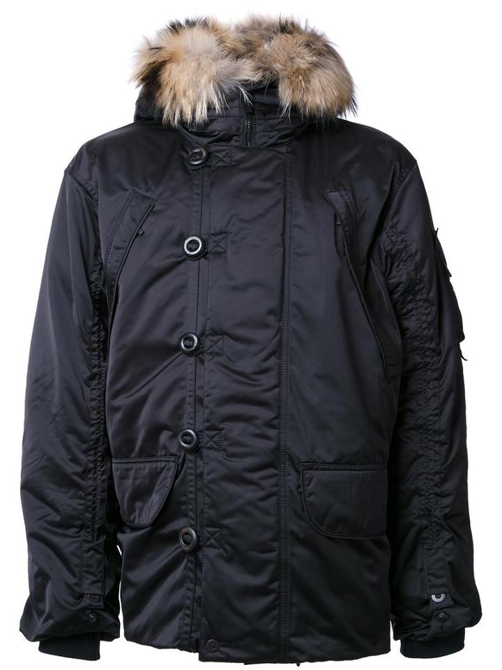 Kru - Maverick Fur Hood Parka - Men - Polyamide/polyester - Xl, Black