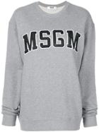 Msgm Logo Oversized Sweatshirt - Grey
