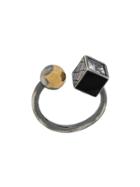 Bottega Veneta Cubic Design Ring - Silver