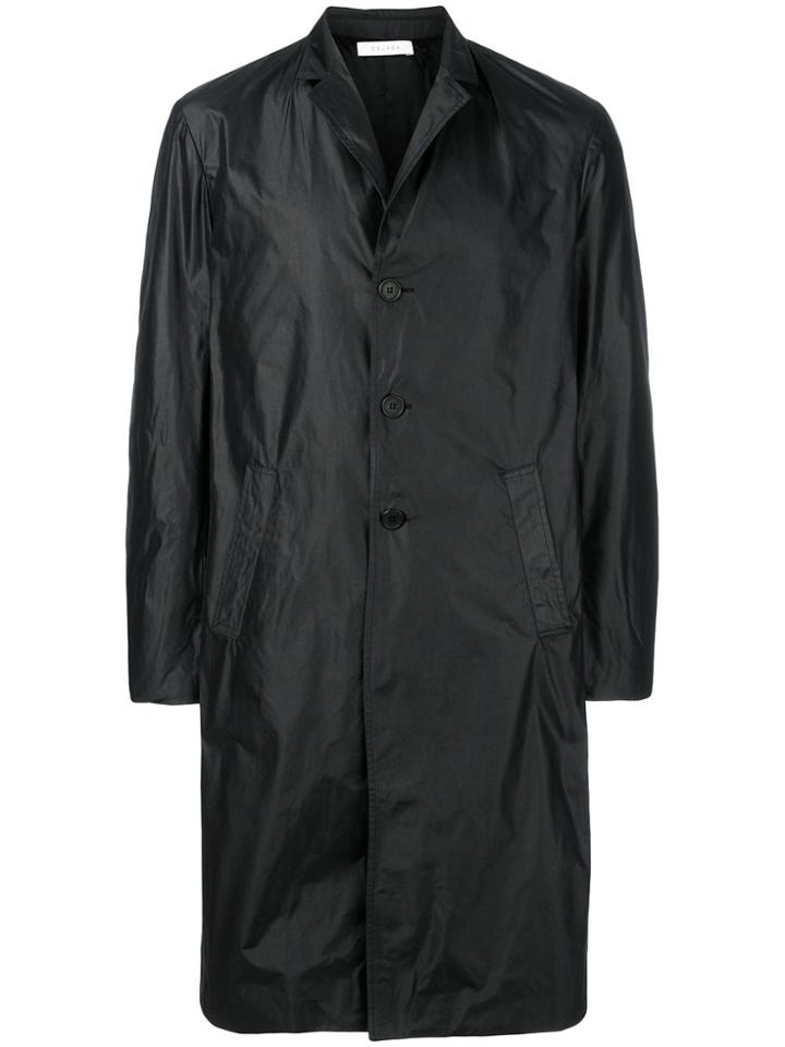 Delada Solid Pocket Coat - Black