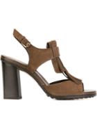 Tod S Fringed Sandals, Women's, Size: 39, Brown, Rubber/leather/suede