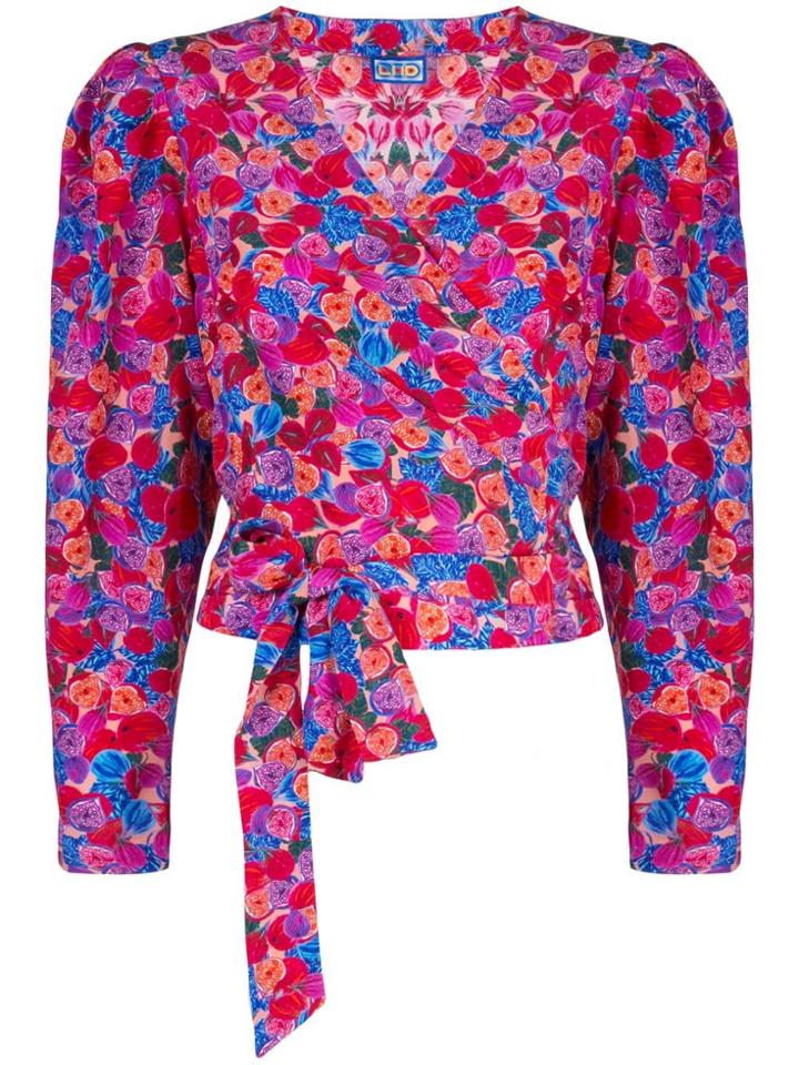 Lhd Floral Print Wrap Blouse - Pink