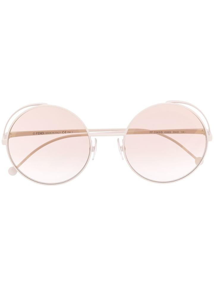 Fendi Eyewear Round Frame Sunglasses - White