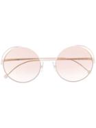 Fendi Eyewear Round Frame Sunglasses - White