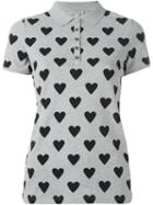 Burberry Heart Print Polo Shirt, Women's, Size: Xs, Grey, Cotton/spandex/elastane