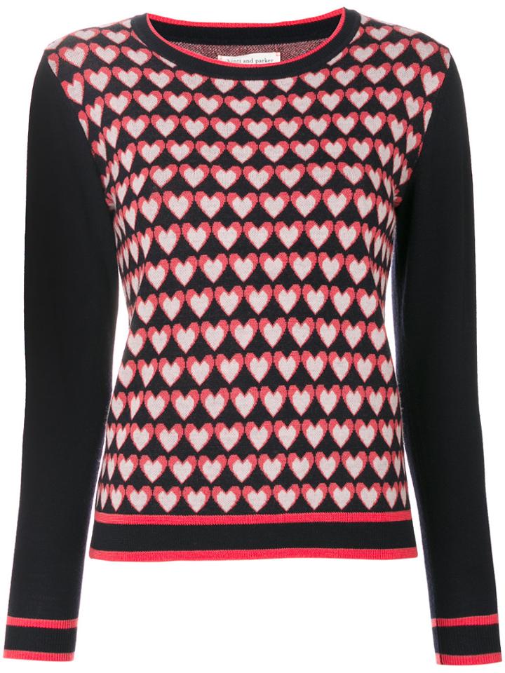 Chinti & Parker Heart Jacquard Sweater - Blue