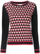 Chinti & Parker Heart Jacquard Sweater - Blue
