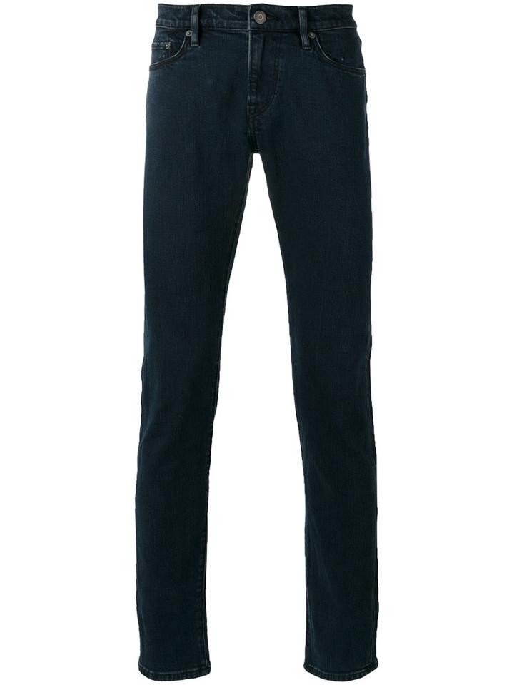 Burberry Branded Straight Jeans, Men's, Size: 33, Blue, Cotton/spandex/elastane