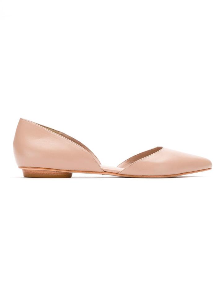 Sarah Chofakian Pointed Toe Ballerinas - Nude & Neutrals